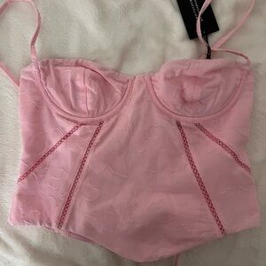 Light pink corset lace up top